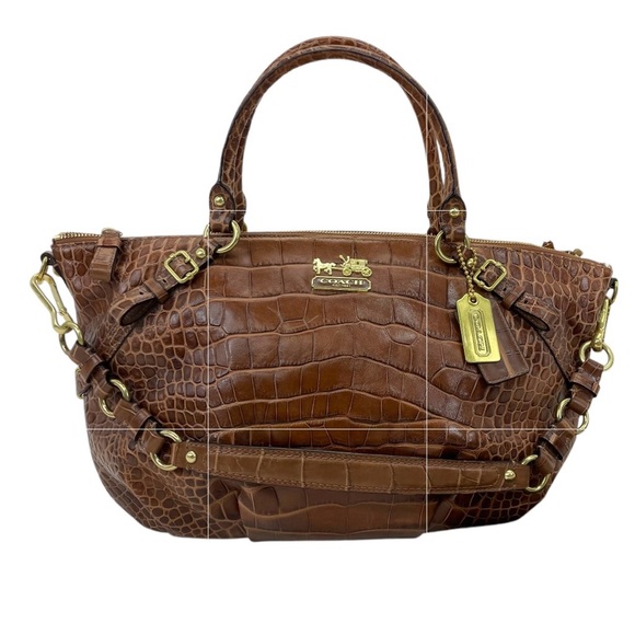 Coach Exotic Madison Satchel Purse Brown - Picture 8 of 16